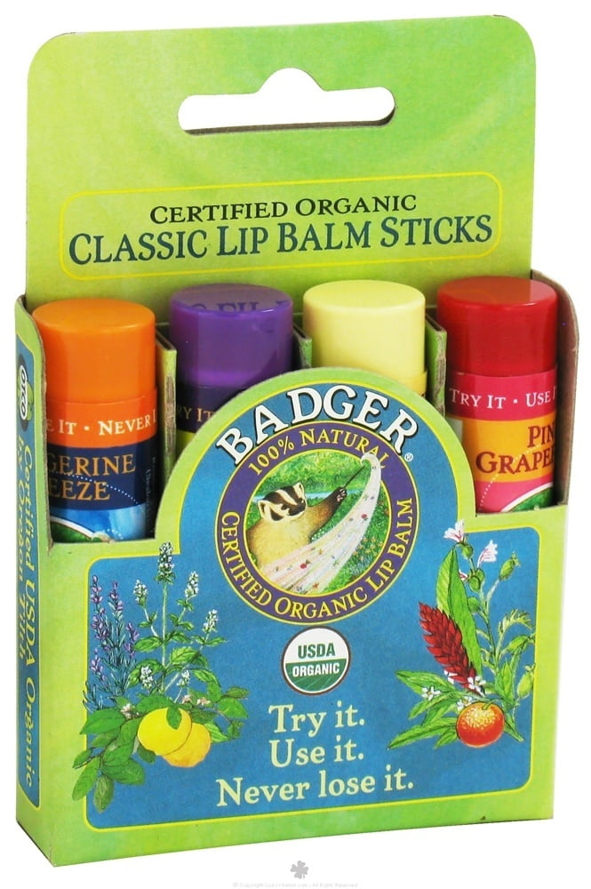 Badger - Certified Organic Lip Balm Stick Pink Grapefruit - 0.15 oz. (pack of 1) Alba Botanica Hawaiian Papaya Enzyme Facial Mask 3 Ounce (Pack Of 2)
